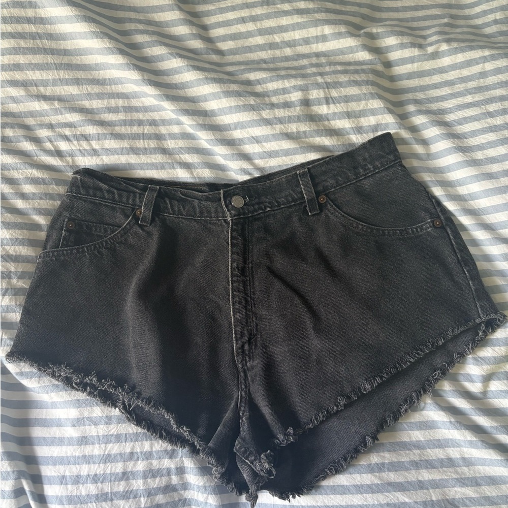 Levi’s Black Denim High-Waisted Shorts
